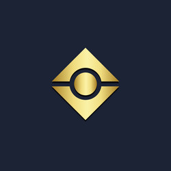 square shape round gold logo vector