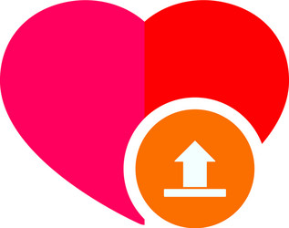 Heart upload icon vector