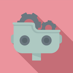 Help robot icon flat housework bot vector