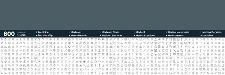 Set of 600 thin line icons in this bundle include vector