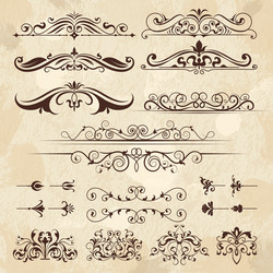 Wedding vintage frames and design elements Vector Image