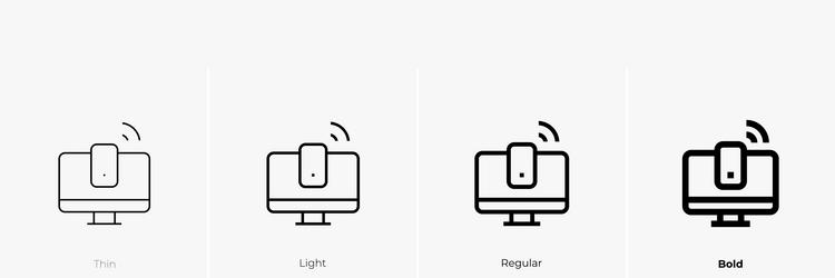 responsive icon thin light regular and bold style vector image