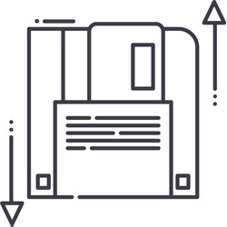 save data icon linear isolated thin vector image