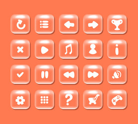 square buttons with icons for interface vector image