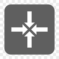 compress arrows rounded square button vector image