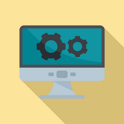 software update icon flat upgrade system vector image
