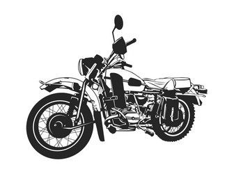 black and white painted motorcycle Vector Image