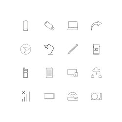 Devices linear thin icons set outlined simple vector