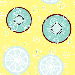 fruit pattern with kiwi and ice cubes vector