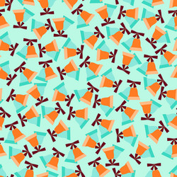 seamless pattern with bells in retro style vector image