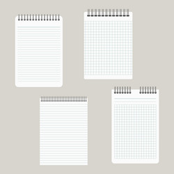 set of four notepads with a binding from above vector image