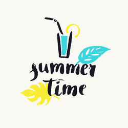 summer time modern hand drawn lettering phrase vector