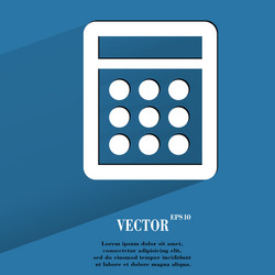 Calculator flat modern web button with long shadow vector