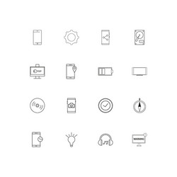 Devices linear thin icons set outlined simple vector