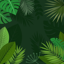 Green Tropical Leaves Background Vector Image