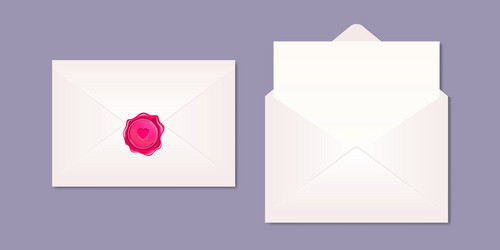 Mockup realistic envelopes opened with blank vector