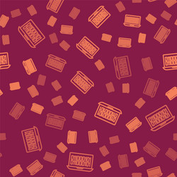 brown line binary code icon isolated seamless vector image