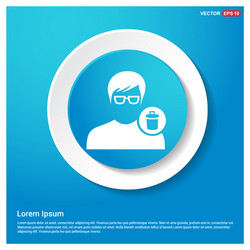 delete user icon abstract blue web sticker button vector image