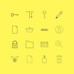 essential linear icon set simple outline icons vector image