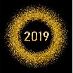 happy new year gold background golden number vector