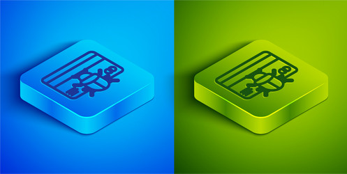 isometric line system bug in credit card icon vector image