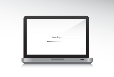 laptop front with shadow loading vector image