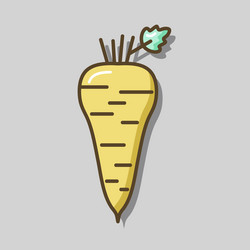 parsnip root isolated icon vegetable sign graph vector image