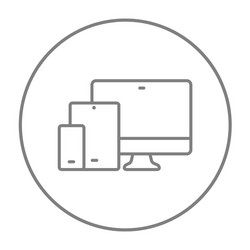 responsive web design line icon vector image