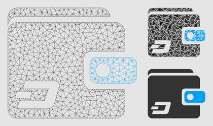 dash wallet mesh 2d model and triangle vector image