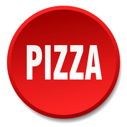 pizza red round flat isolated push button vector image