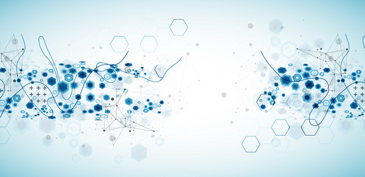 abstract hexagon background with plexus effect vector image