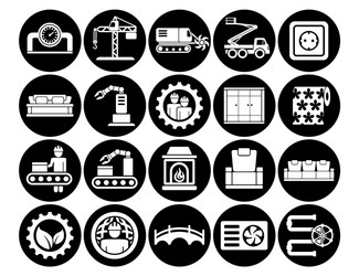 Construction set line icons with open path vector