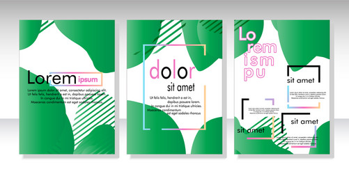 dynamic style banner design set with fluid vector image