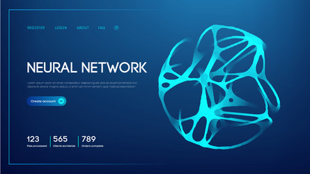 neural network abstract artificial intelligence 3d vector image