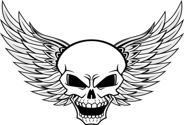 Angel Skull with Death Wings Vector Image
