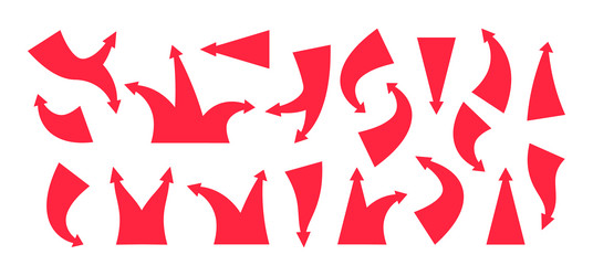 Attack Arrows - Red Pointer Icons vector image