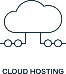 Cloud hosting outline icon thin line style from vector