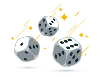 dice 3d objects isolated gambling games design vector image