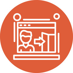 exit rate line circle style icon design vector image