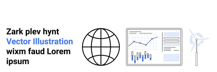 global data insights with interactive charts vector image