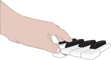 Hand and music keyboards vector