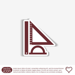 ruler protractor triangle symbol of geometry vector image