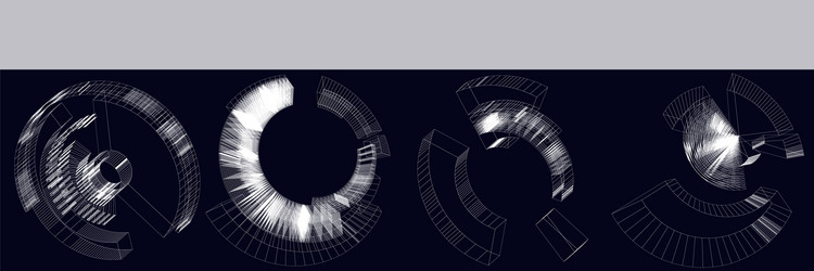 wire-frame 3d abstract sci-fi object geometric vector image