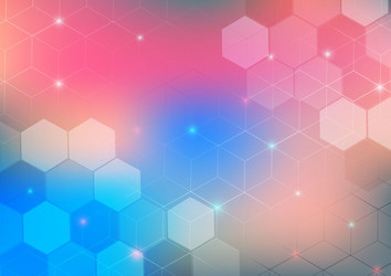 abstract hexagon pattern with light effect vector image