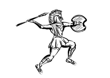 Gladiator sketch vector