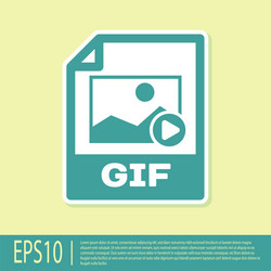 Green gif file document icon download button vector