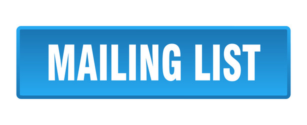 mailing list button square blue push vector image