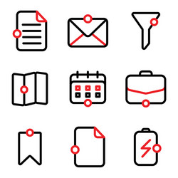 user interface icon including document file data vector image