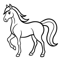 adorable horse line art for kids Vector Image