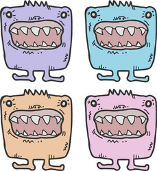 Four funny monsters vector